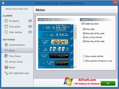 スクリーンショット Atomic Alarm Clock Windows 7版