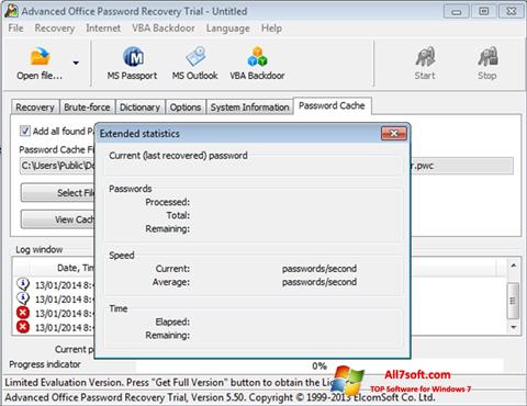 スクリーンショット Advanced Office Password Recovery Windows 7版