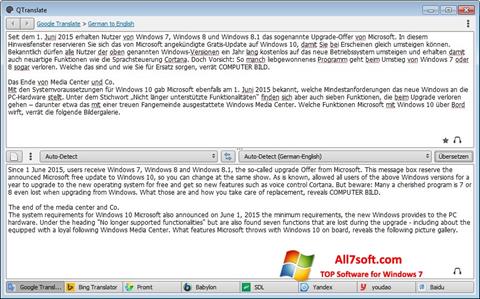 スクリーンショット QTranslate Windows 7版