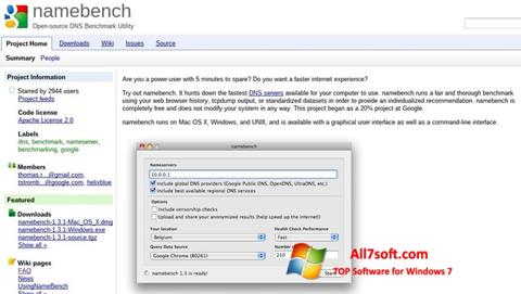 スクリーンショット NameBench Windows 7版