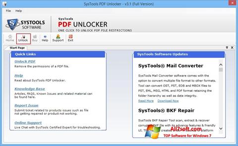 スクリーンショット PDF Unlocker Windows 7版