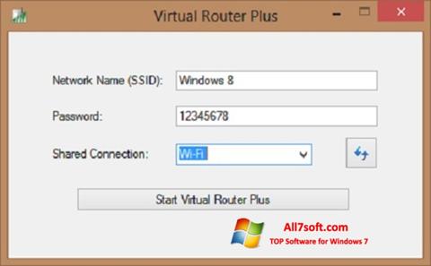 スクリーンショット Virtual Router Plus Windows 7版