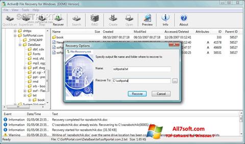 スクリーンショット Active File Recovery Windows 7版