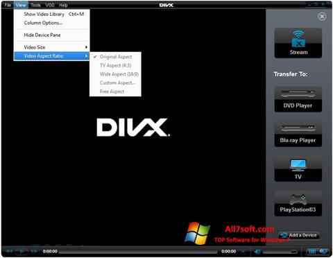 スクリーンショット DivX Player Windows 7版