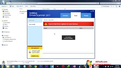 スクリーンショット DriverScanner Windows 7版