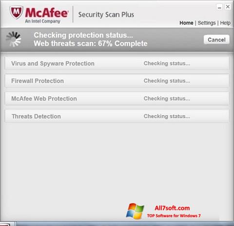 スクリーンショット McAfee Security Scan Plus Windows 7版