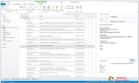 スクリーンショット Microsoft Outlook Windows 7版