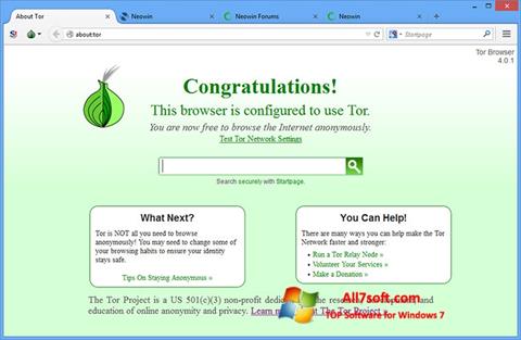 スクリーンショット Tor Windows 7版