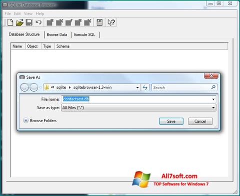 スクリーンショット SQLite Database Browser Windows 7版