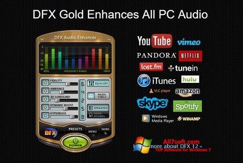 スクリーンショット DFX Audio Enhancer Windows 7版