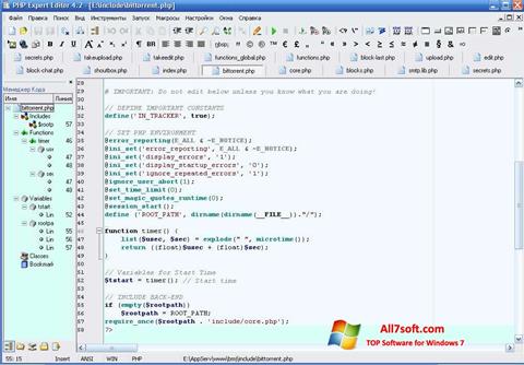 スクリーンショット PHP Expert Editor Windows 7版