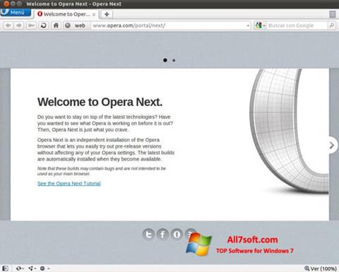 スクリーンショット Opera Developer Windows 7版
