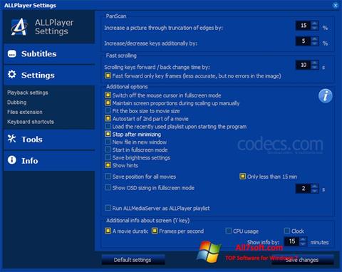 スクリーンショット ALLPlayer Windows 7版
