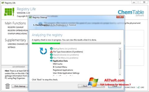 スクリーンショット Registry Life Windows 7版