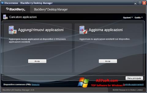 スクリーンショット BlackBerry Desktop Manager Windows 7版