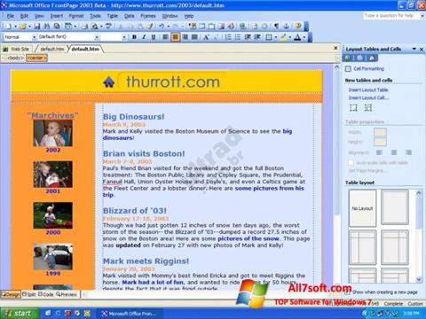 スクリーンショット Microsoft FrontPage Windows 7版