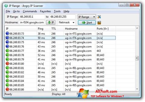 スクリーンショット Angry IP Scanner Windows 7版