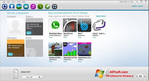 スクリーンショット Nokia PC Suite Windows 7版