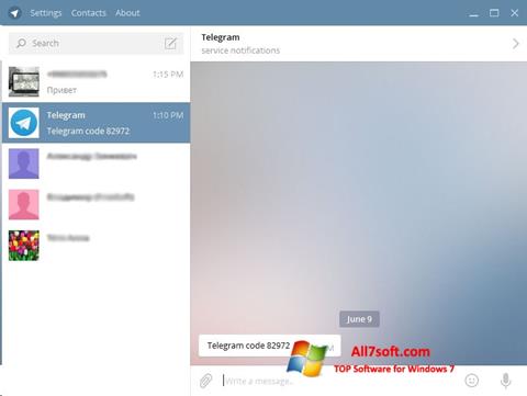 スクリーンショット Telegram Desktop Windows 7版