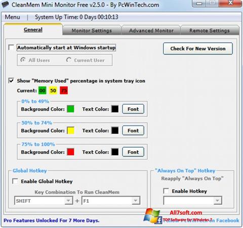 スクリーンショット CleanMem Windows 7版