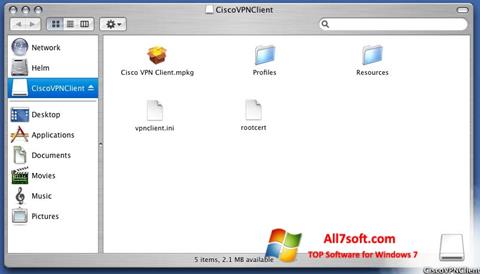 スクリーンショット Cisco VPN Client Windows 7版