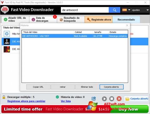 スクリーンショット Fast Video Downloader Windows 7版