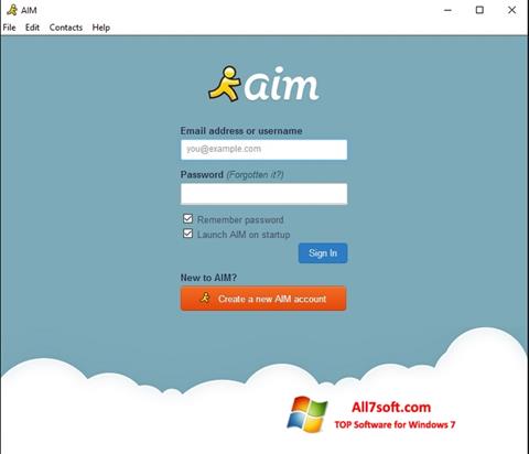 スクリーンショット AOL Instant Messenger Windows 7版