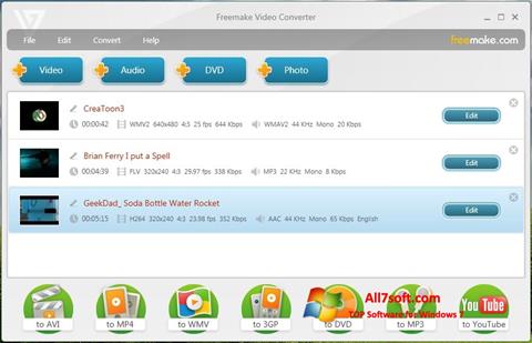 スクリーンショット Freemake Video Converter Windows 7版