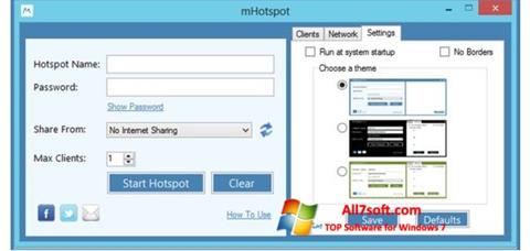 スクリーンショット mHotspot Windows 7版