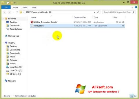 スクリーンショット ABBYY Screenshot Reader Windows 7版