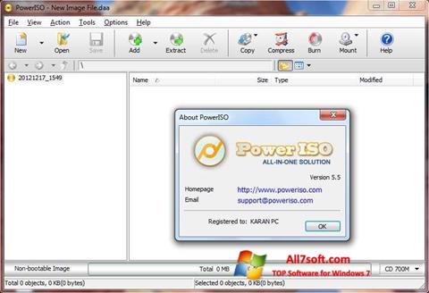 スクリーンショット PowerISO Windows 7版
