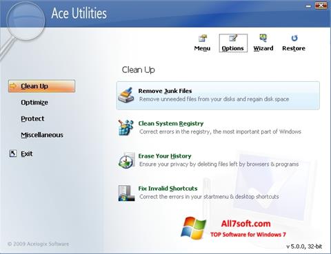 スクリーンショット Ace Utilities Windows 7版