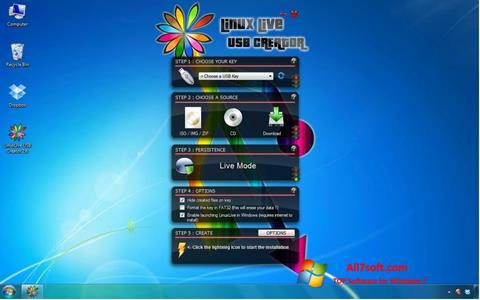 スクリーンショット LinuxLive USB Creator Windows 7版