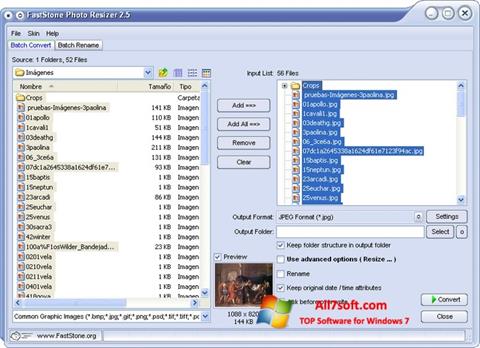 スクリーンショット FastStone Photo Resizer Windows 7版