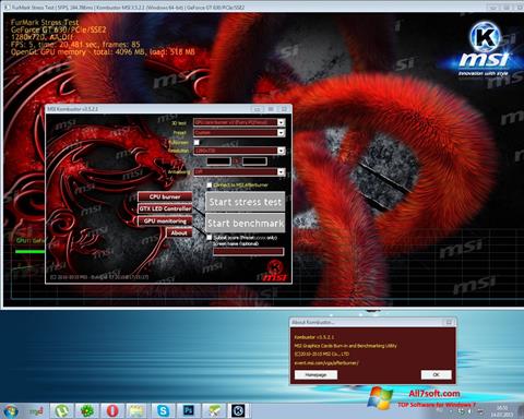 スクリーンショット MSI Kombustor Windows 7版