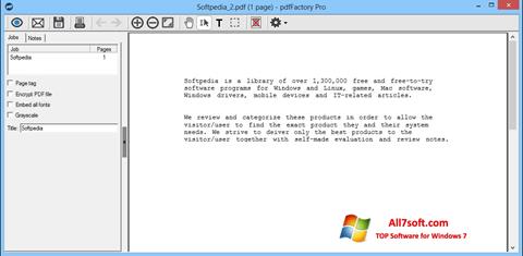 スクリーンショット pdfFactory Pro Windows 7版