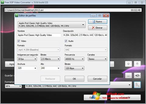 スクリーンショット Free MP4 Video Converter Windows 7版