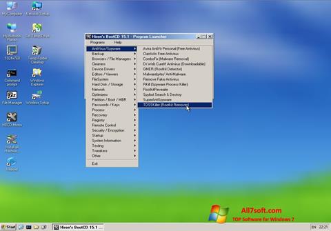 スクリーンショット Hirens Boot CD Windows 7版