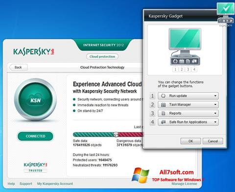 スクリーンショット Kaspersky Internet Security Windows 7版