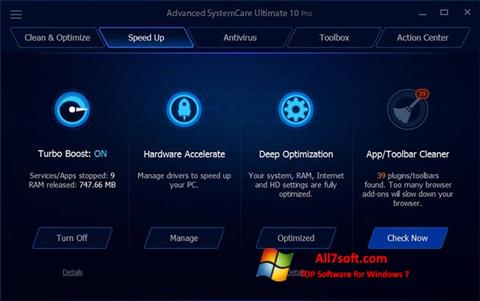 スクリーンショット Advanced SystemCare Ultimate Windows 7版