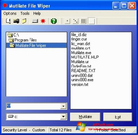 スクリーンショット Free File Wiper Windows 7版