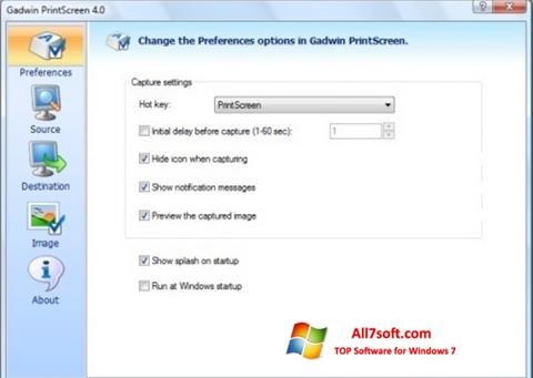 スクリーンショット Gadwin PrintScreen Windows 7版
