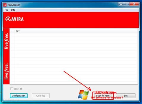 スクリーンショット Avira Registry Cleaner Windows 7版