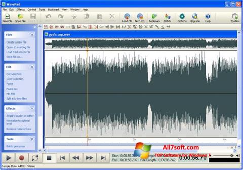 スクリーンショット WavePad Sound Editor Windows 7版