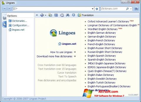 スクリーンショット Lingoes Windows 7版
