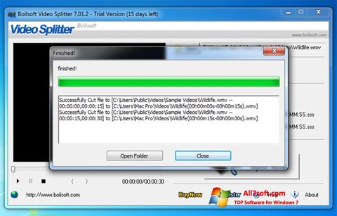 スクリーンショット Boilsoft Video Splitter Windows 7版
