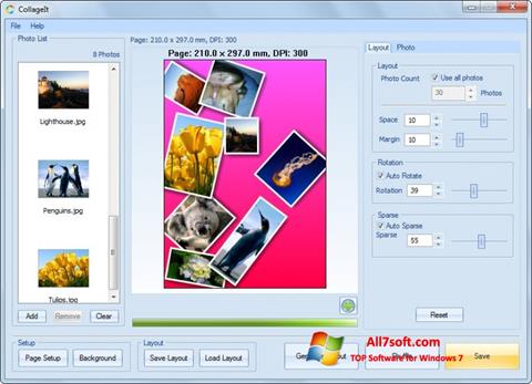 スクリーンショット CollageIt Windows 7版