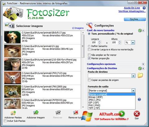 スクリーンショット Fotosizer Windows 7版