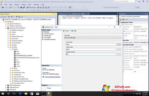 スクリーンショット Microsoft SQL Server Windows 7版