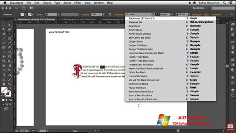 スクリーンショット Adobe Illustrator Windows 7版